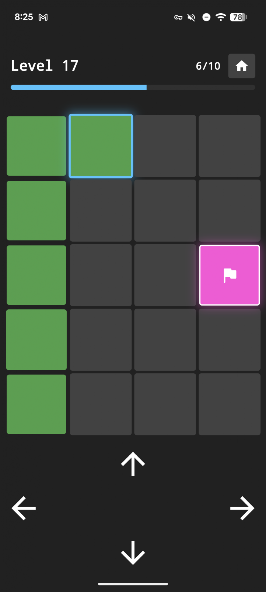 Remember Path level with directional controls and a highlighted route